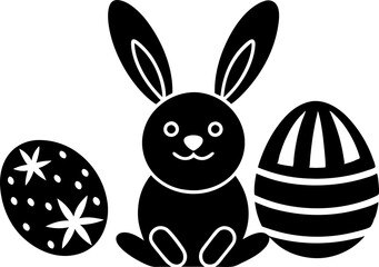 easter bunny with eggs