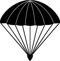 parachute on black background