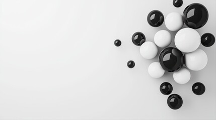Monochrome Spheres Arrangement on White Background