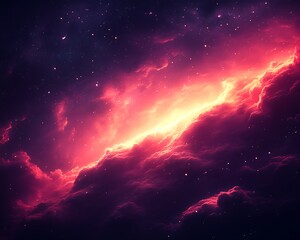 Beautiful and vibrant space nebula with glowing celestial phenomena