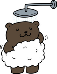 Fototapeta premium Illustration of bear bathing