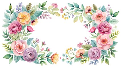 floral frame with flowers