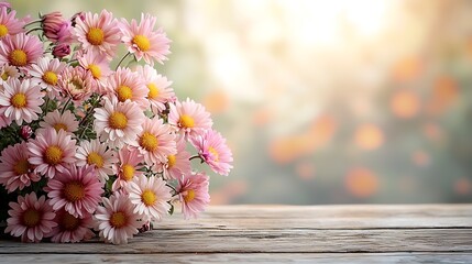 Pink and White Daisy Bouquet Soft Pastel Floral Image