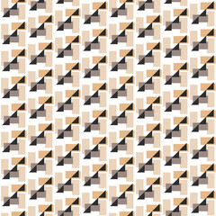 Abstract seamless pattern with rectangle and triangle. Geometric print with minimalist geometrical figure.
