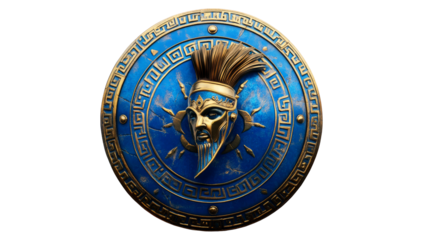 ancient Greek shield isolated on white