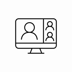 Video call conference icon vector sign