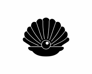 creative details Seashell with a Hidden Pearl Icon vector illustration