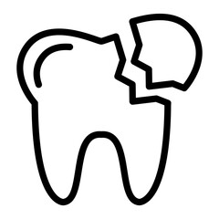 Vector Design Broken Tooth Icon Style