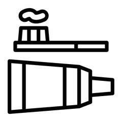Tooth Paste on Brush Icon Style