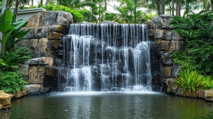 Serene Waterfall Oasis: A Tranquil Garden Escape