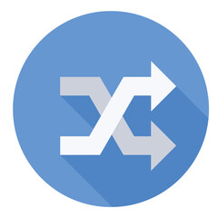 Shuffling icon representing randomization, mixing, or reordering of items or elements.