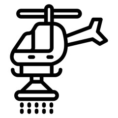 Firefighter Helicopter Icon Style