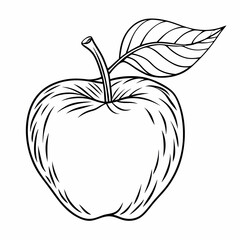 A line art of an apple