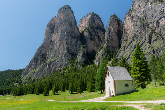 Vallunga Valley in Selva, Dolomites, Italy