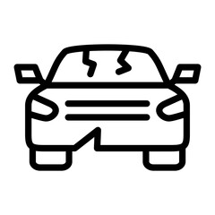 Broken Car Icon Style
