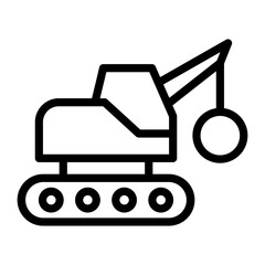 Demolition Crane Icon Style