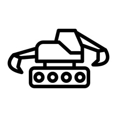 Obraz premium Backhoe Icon Style