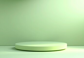 Green Podium on Background, Minimalist Design, Soft Light, Studio Shot, Clean Look