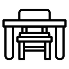 School Desk Icon Style