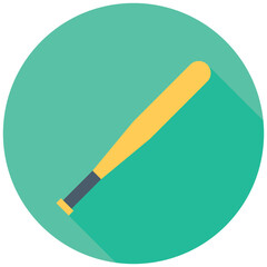 Baseball bat icon representing sports, competition, and outdoor recreational activities.