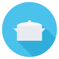 Cooking pot icon representing kitchenware, cooking, and meal preparation tools.