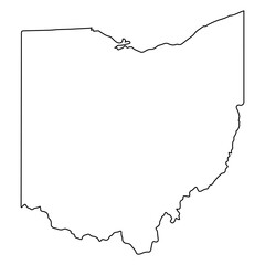 Blank Ohio state outline map, perfect for educational and design use