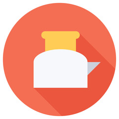 Toaster icon symbolizing kitchen appliances, breakfast, convenience, and cooking tools.