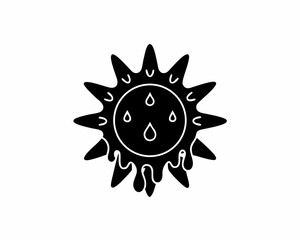 creative details Melting Sun Icon vector illustration