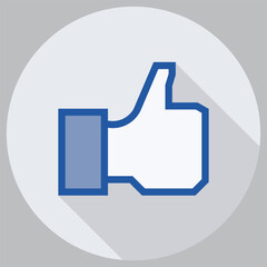 Like button icon representing social media, engagement, approval, and user interaction.