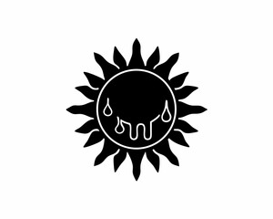 creative details Melting Sun Icon vector illustration