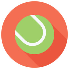 Tennis ball icon representing sports, fitness, competition, and athletic activities.