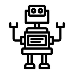 Space Robot Icon Style