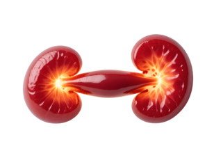 Glowing Kidney Anatomy Medical Illustration