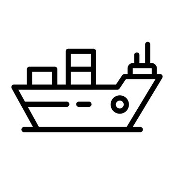 black outline cargo ship icon clip art preview