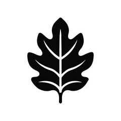 Silhouette vector art illustration of a oak leaf icon.eps