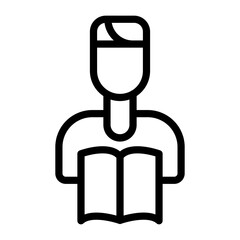 Man Reading Book Icon Style