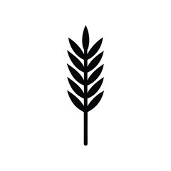 Silhouette icon vector art illustration of a wheat stalk.eps