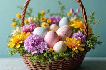 Easter Cheer with Blossoming Flair: A Bountiful Springtime Basket