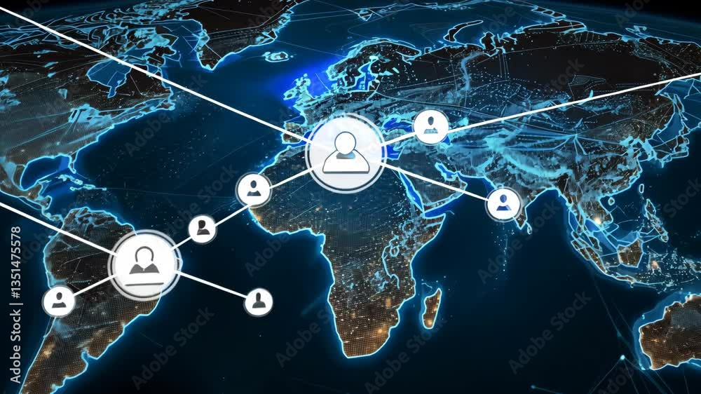 Poster this visualization highlights the extensive global user connections today, showcasing the evolution 