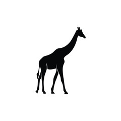 giraffe silhouette logo with abstract fur pattern vector