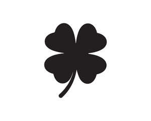 Fototapeta premium Four Leaf Clover Silhouette Vector Lucky Clover Outline Design