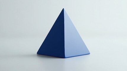 Fototapeta premium Dynamic blue pyramid display minimalist studio 3d model clean environment captivating perspective