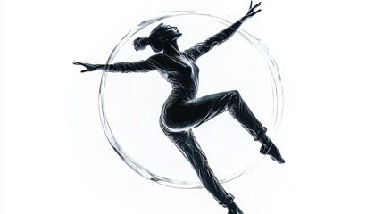 Fototapeta premium Dynamic dance performance urban studio visual art minimalist style side view movement expression