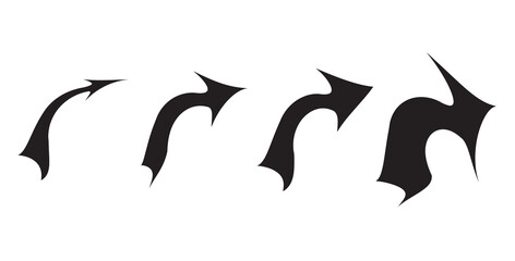 Arrow icon set. Cursor. Collection different arrow signs. Black arrows icons. Arrow icon collection. Large Black arrow icon vector set