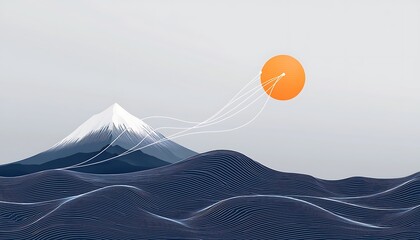 Futuristic Mount Fuji Sunrise Network.