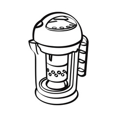 Electric blender line drawing illustration for kitchen appliance design
