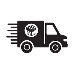Fototapeta premium Delivery Truck with Trailer Icon Vector Illustration