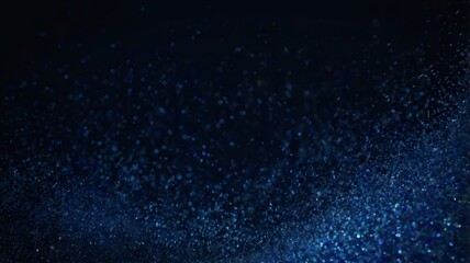 Midnight's cosmic dance, a mesmerizing swirl of deep blue glitter against a dark backdrop.
