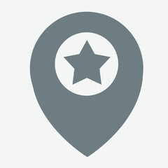 Favorite place glyph icon representing preferred location, destination, or landmark.