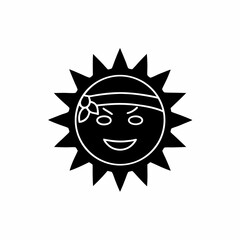 Sun Wearing a Bandana and Smiling Icon vector illustration